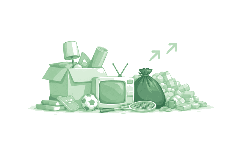Household junk removal illustration